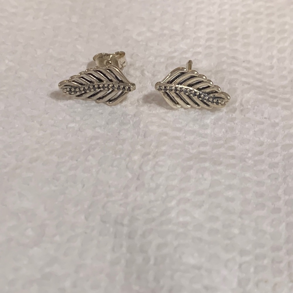 Alex and Ani Feather Earrings